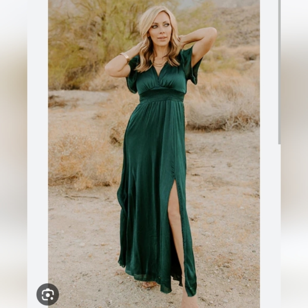NWT Prague Dark Green Maxi Dress
